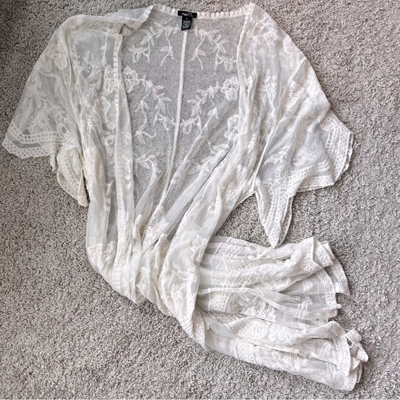 🏖️ Long Lace Beach cover up / Summer Cardigan - Picture 1 of 2